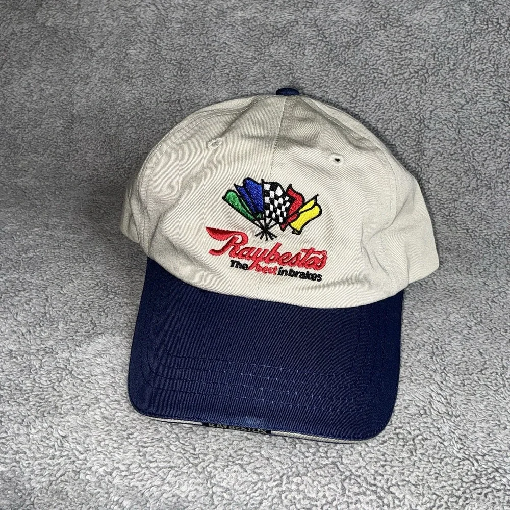 Raybestos Hat Cap Strap Back Brown Beige Blue Brakes Nascar Racing - Picture 2 of 5